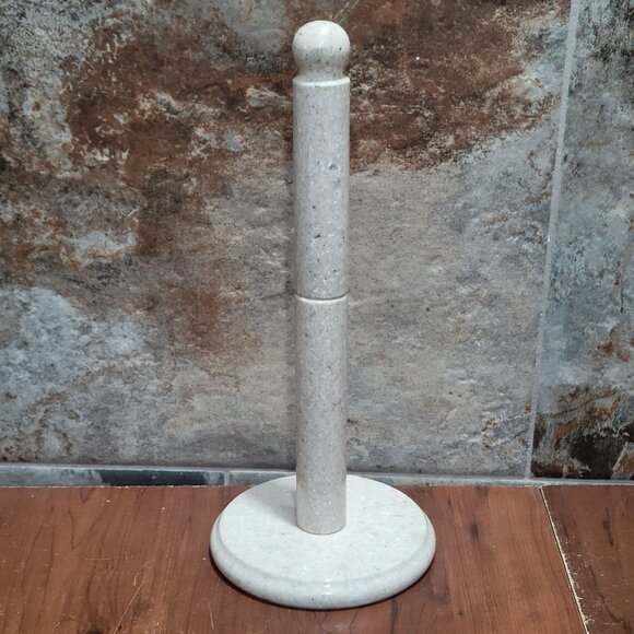 White Marble Stone Paper Towel Holder - Picture 1 of 10